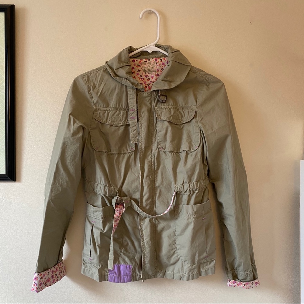 Green + Floral Free People Spring Jacket